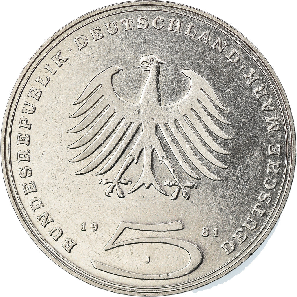 Munten, Federale Duitse Republiek, 5 Mark, 1981, Hamburg, Germany, PR