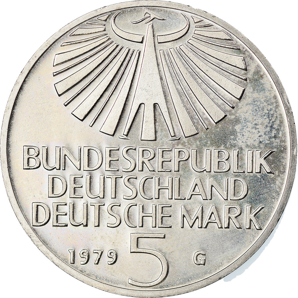 Coin, GERMANY - FEDERAL REPUBLIC, 5 Mark, 1979, Karlsruhe, Germany, AU(55-58)