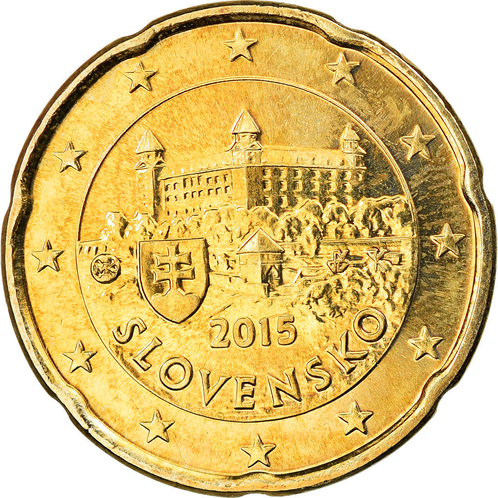 Eslovaquia, 20 Euro Cent, 2015, SC, Latón, KM:New
