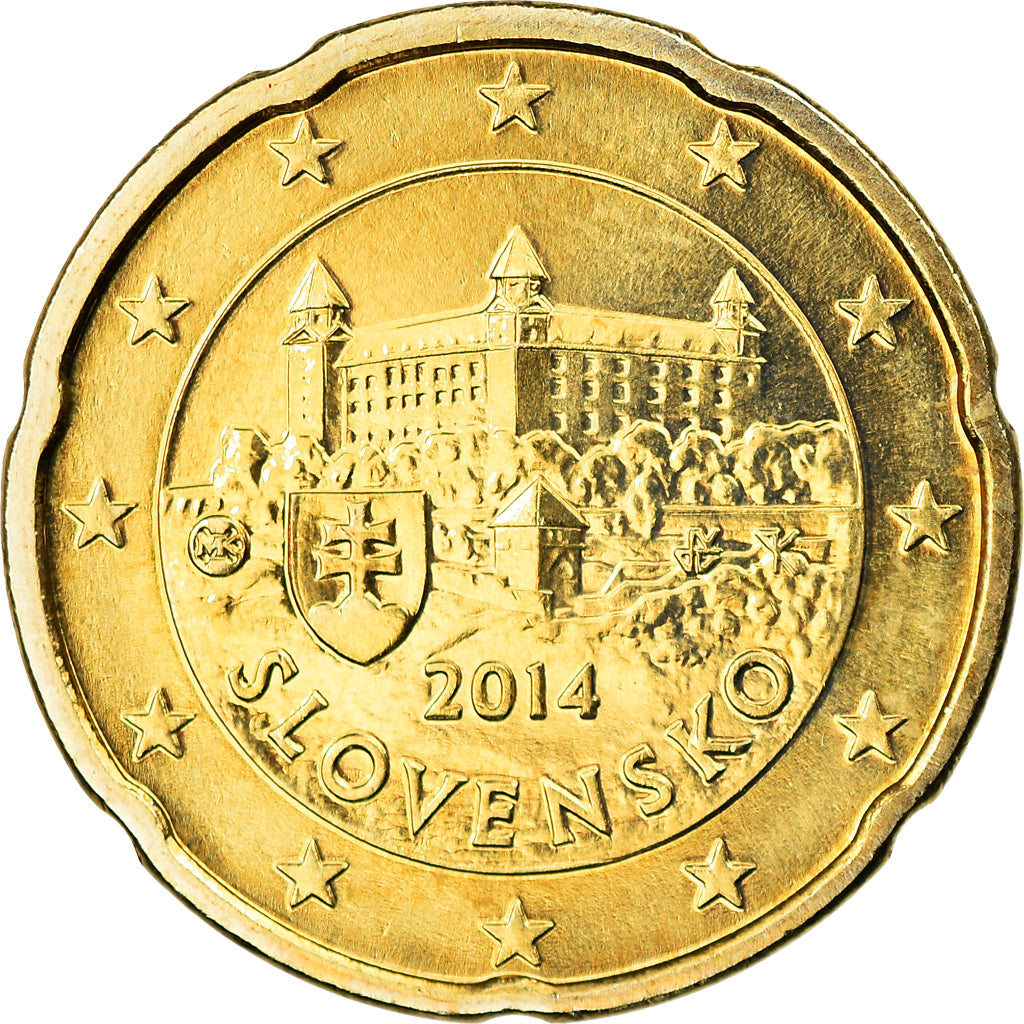 Eslovaquia, 20 Euro Cent, 2014, SC, Latón, KM:New