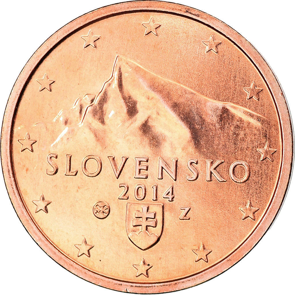 Slovakia, 2 Euro Cent, 2014, MS(63), Copper Plated Steel, KM:New