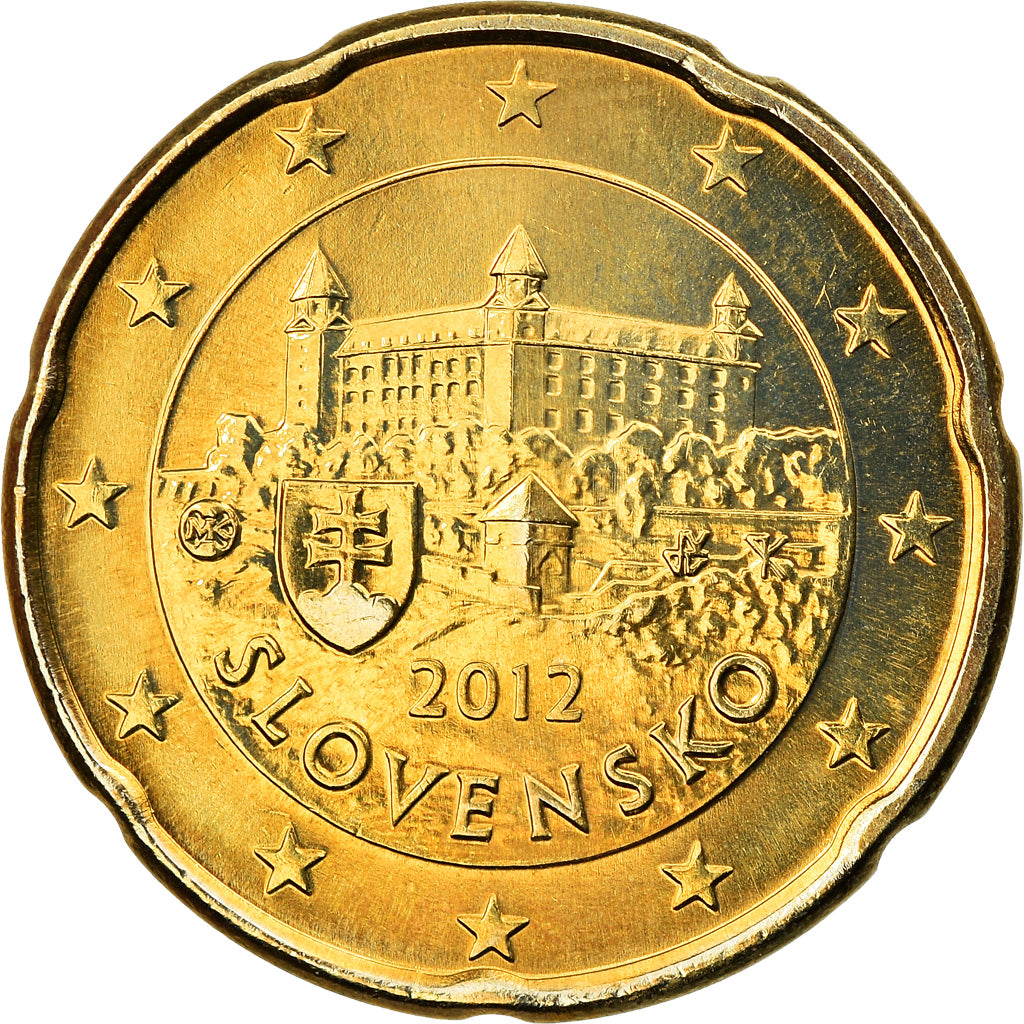 Slovakia, 20 Euro Cent, 2012, Kremnica, BU, MS(65-70), Brass, KM:99