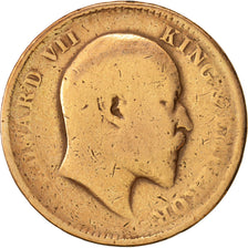 Munten, INDIA-BRITS, Edward VII, 1/4 Anna, 1907, Calcutta, FR, Bronze, KM:502
