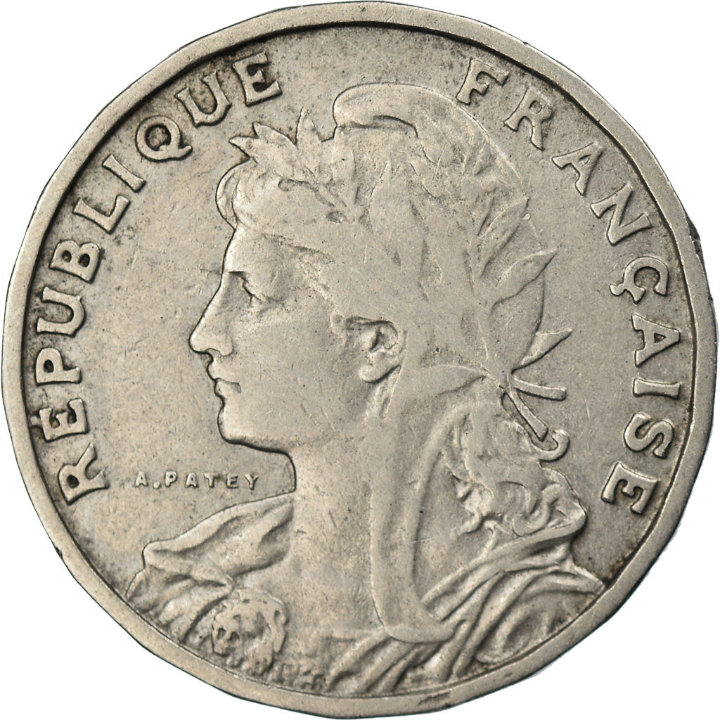 Moneta, Francja, Patey, 25 Centimes, 1904, VF(30-35), Nikiel, KM:856