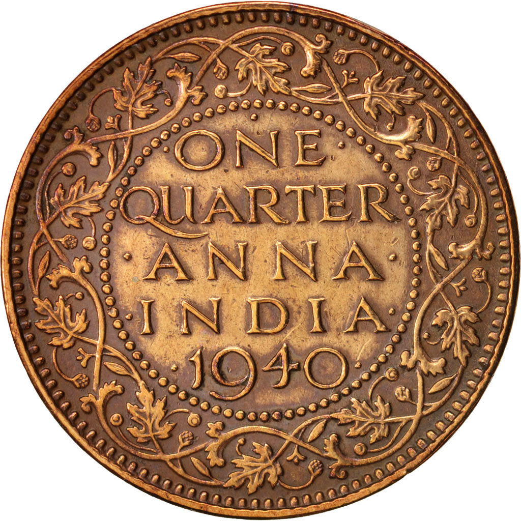 INDIA-BRITISH, George VI, 1/4 Anna, 1940, EF(40-45), Bronze, KM:531