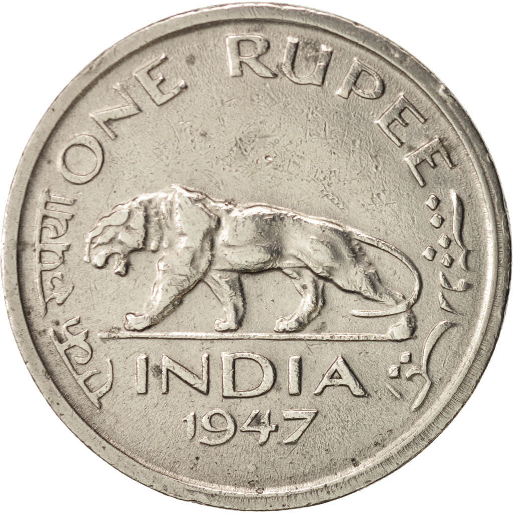 INDIA-BRITISH, George VI, Rupee, 1947, EF(40-45), Nickel, KM:559