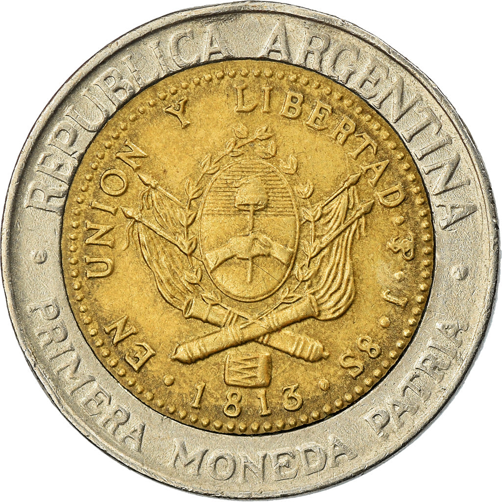 Münze, Argentinien, Peso, 1995, SS+, Bi-Metallic, KM:112.2