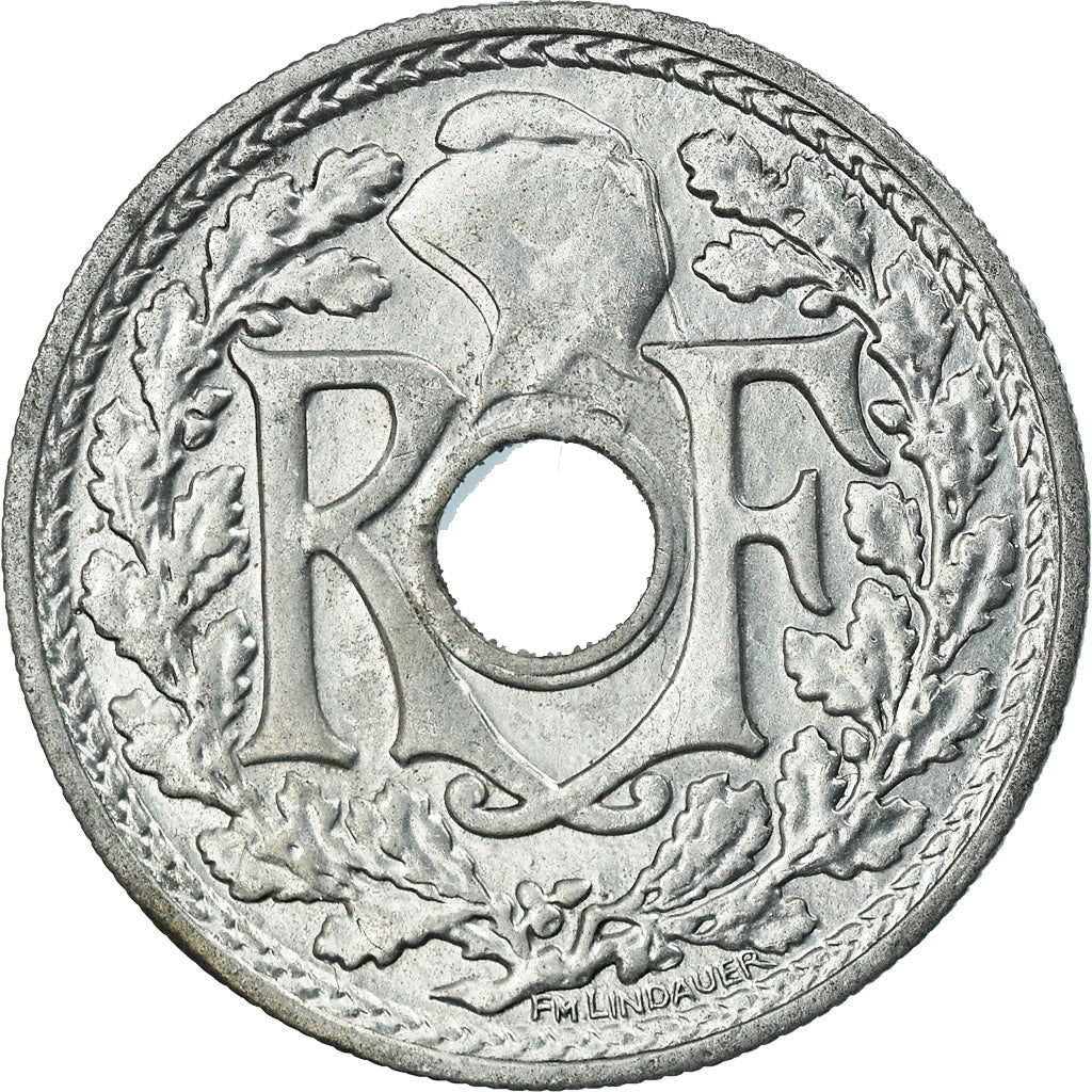 Moeda, França, Lindauer, 20 Centimes, 1945, Paris, AU(55-58), Zinco, KM:907.1