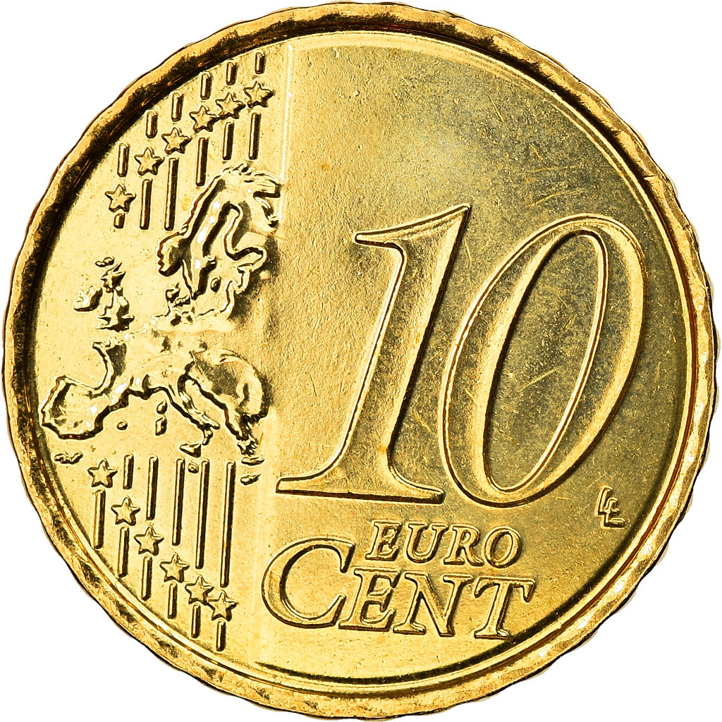 Belgium, 10 Euro Cent, 2007, Brussels, MS(65-70), Brass, KM:242