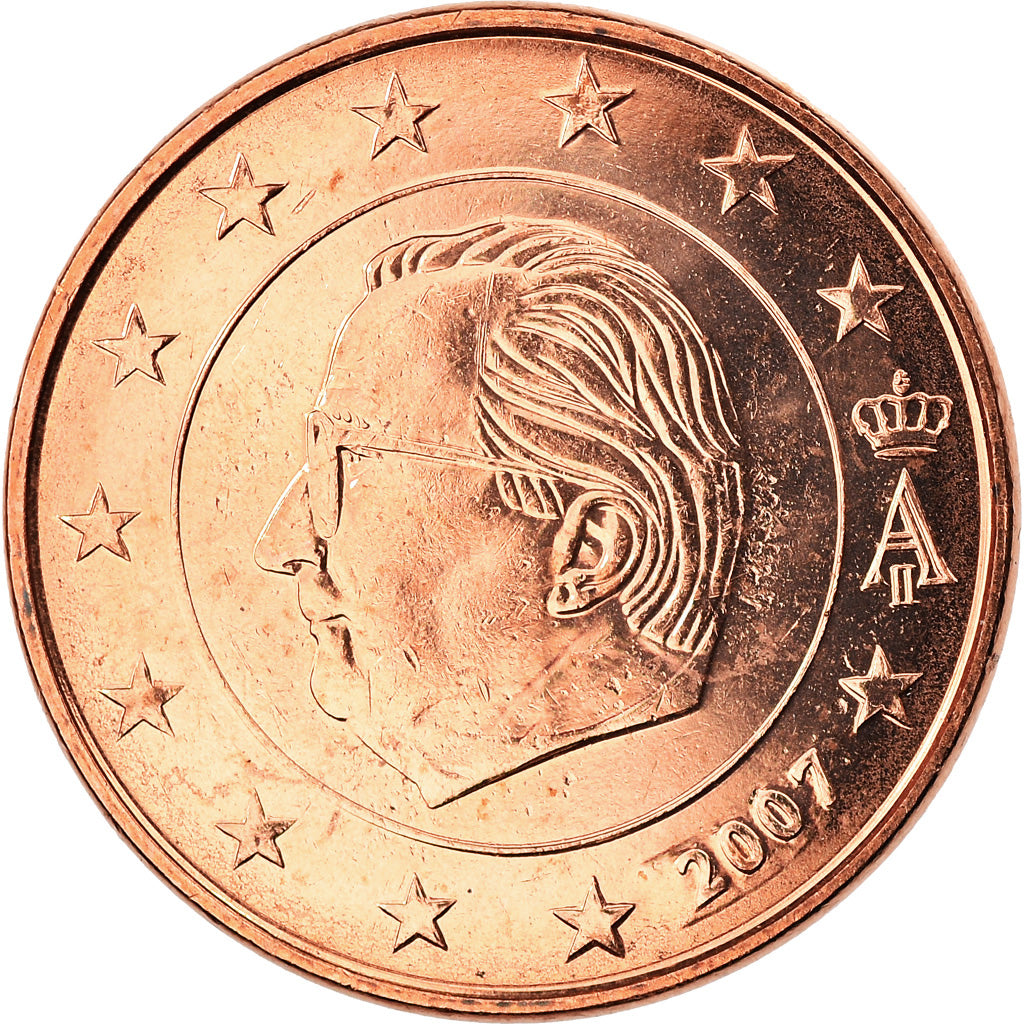 Belgium, 5 Euro Cent, 2007, Brussels, MS(65-70), Copper Plated Steel, KM:226