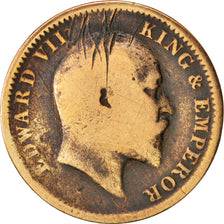 INDIA-BRITISH, Edward VII, 1/4 Anna, 1910, Calcutta, S, Bronze, KM:502
