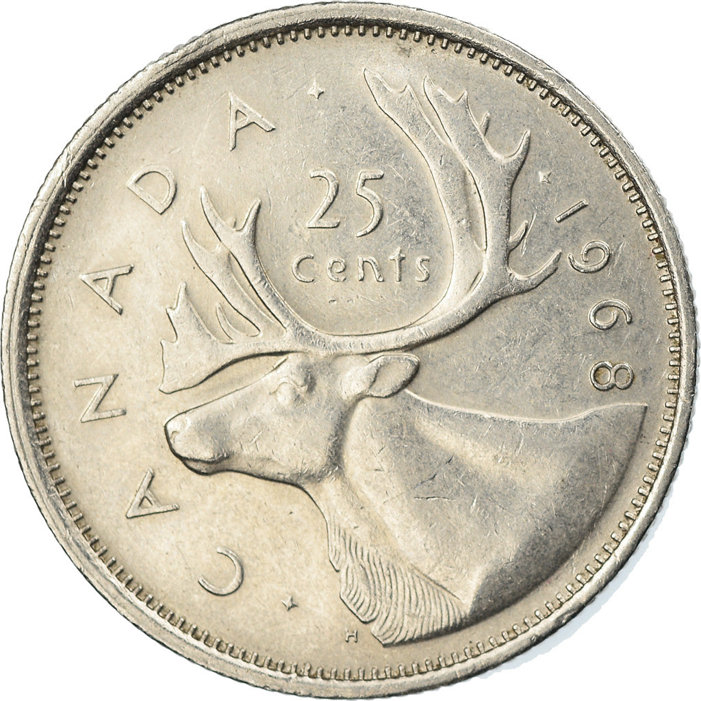Coin, Canada, Elizabeth II, 25 Cents, 1968, Royal Canadian Mint, Ottawa