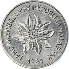 Coin, Madagascar, 2 Francs, 1981, Paris, AU(55-58), Stainless Steel, KM:9