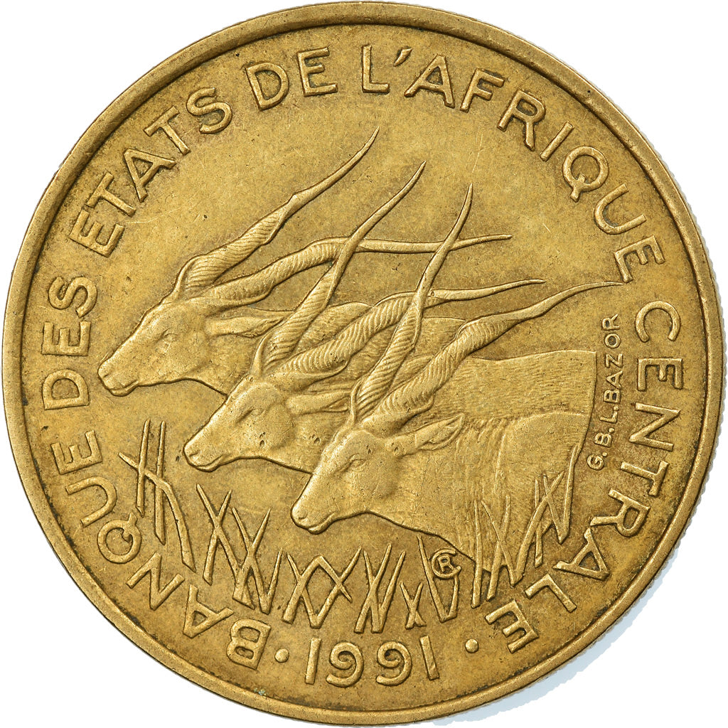 Coin, Central African States, 25 Francs, 1991, Paris, AU(50-53)