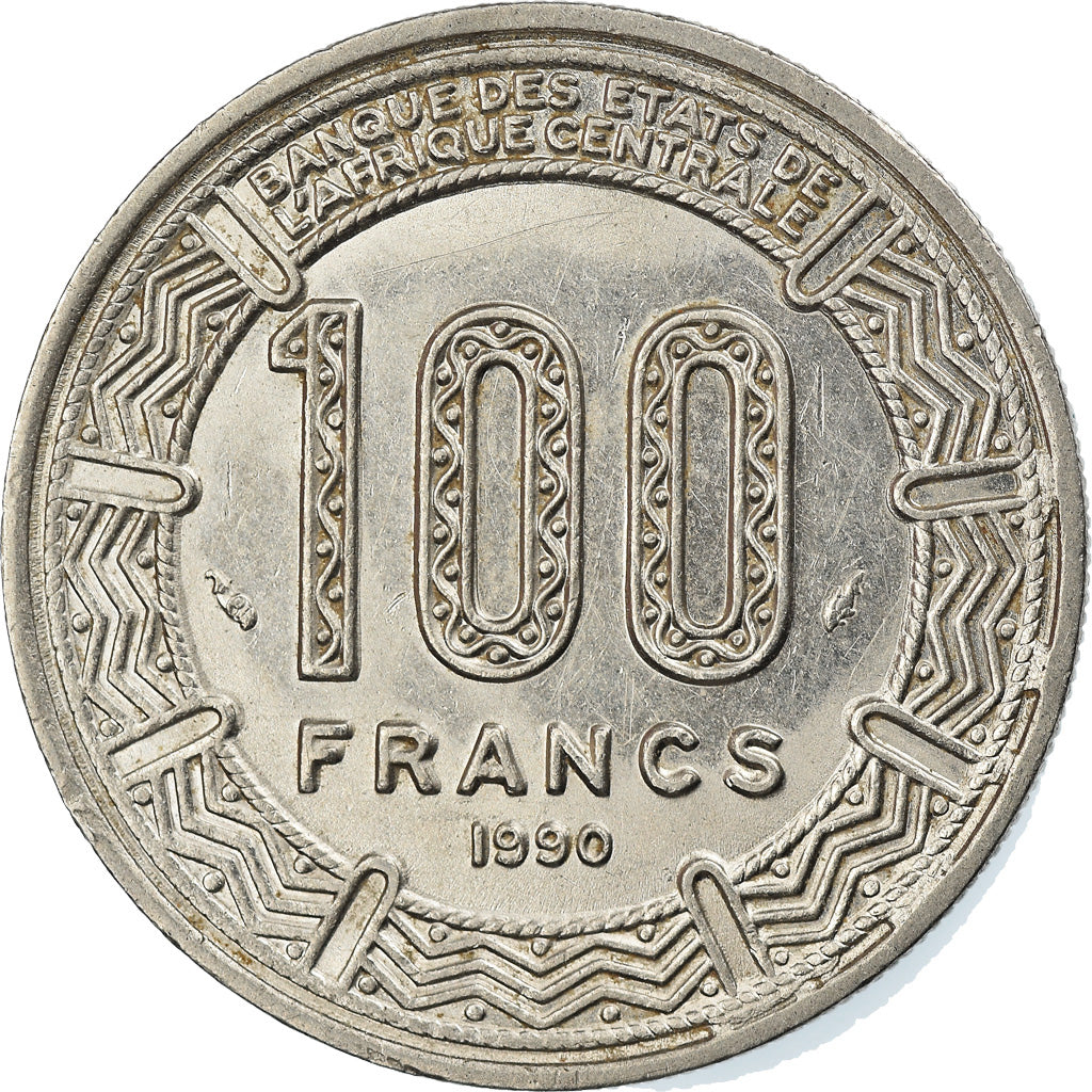 Coin, Chad, 100 Francs, 1990, AU(50-53), Nickel, KM:3