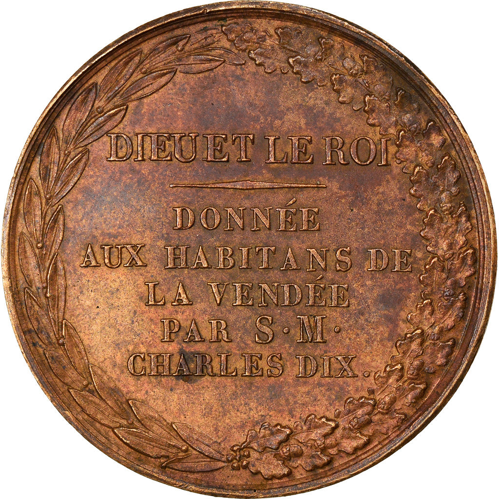 France, Medal, Charles X, Médaille offerte aux Vendéens, History, Dubois F.