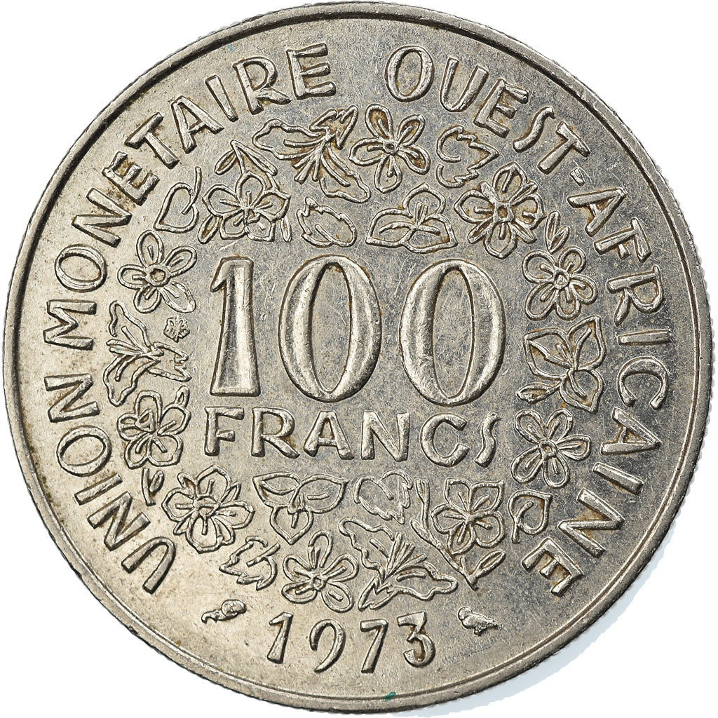Coin, West African States, 100 Francs, 1973, EF(40-45), Nickel, KM:4