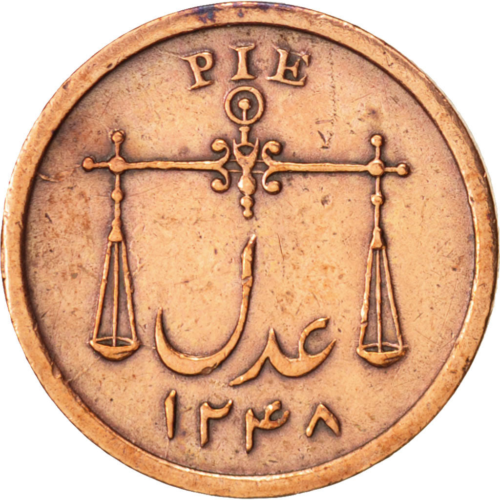 INDIA-BRITISH, BOMBAY PRESIDENCY, Pie, 1833, Calcutta, EF(40-45), Copper, KM:261