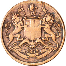 INDIA-BRITISH, 1/12 Anna, 1 Pie, 1833, Madras, EF(40-45), Copper, KM:445
