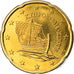 Chipre, 20 Euro Cent, 2014, MS(63), Latão, KM:New