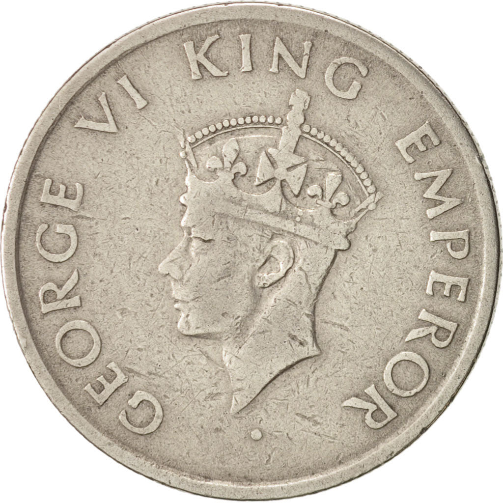 Monnaie, INDIA-BRITISH, George VI, 1/2 Rupee, 1947, TTB, Nickel, KM:553