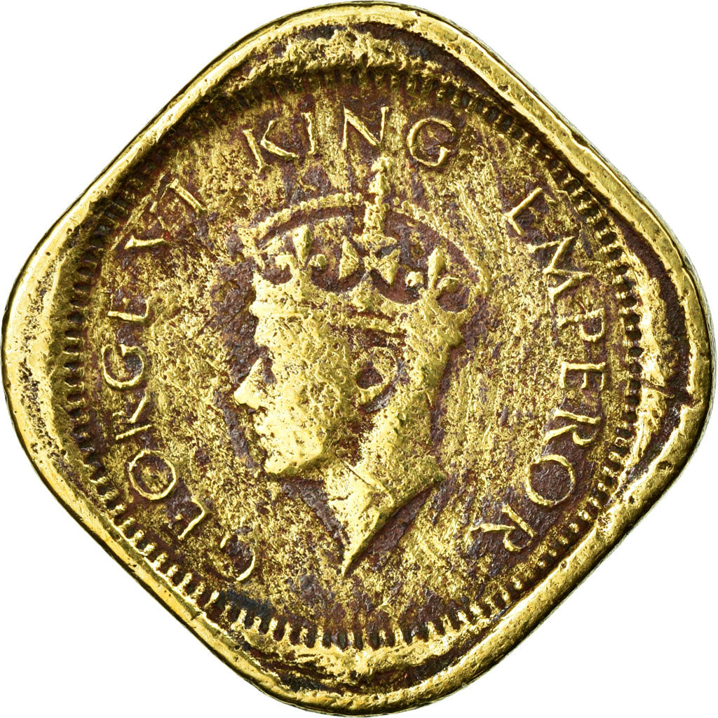 Coin, INDIA-BRITISH, George VI, 1/2 Anna, 1943, Calcutta, VF(30-35)