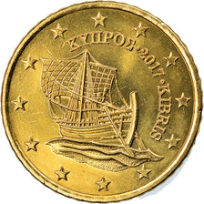 Cyprus, 50 Euro Cent, 2017, MS(63), Brass, KM:New