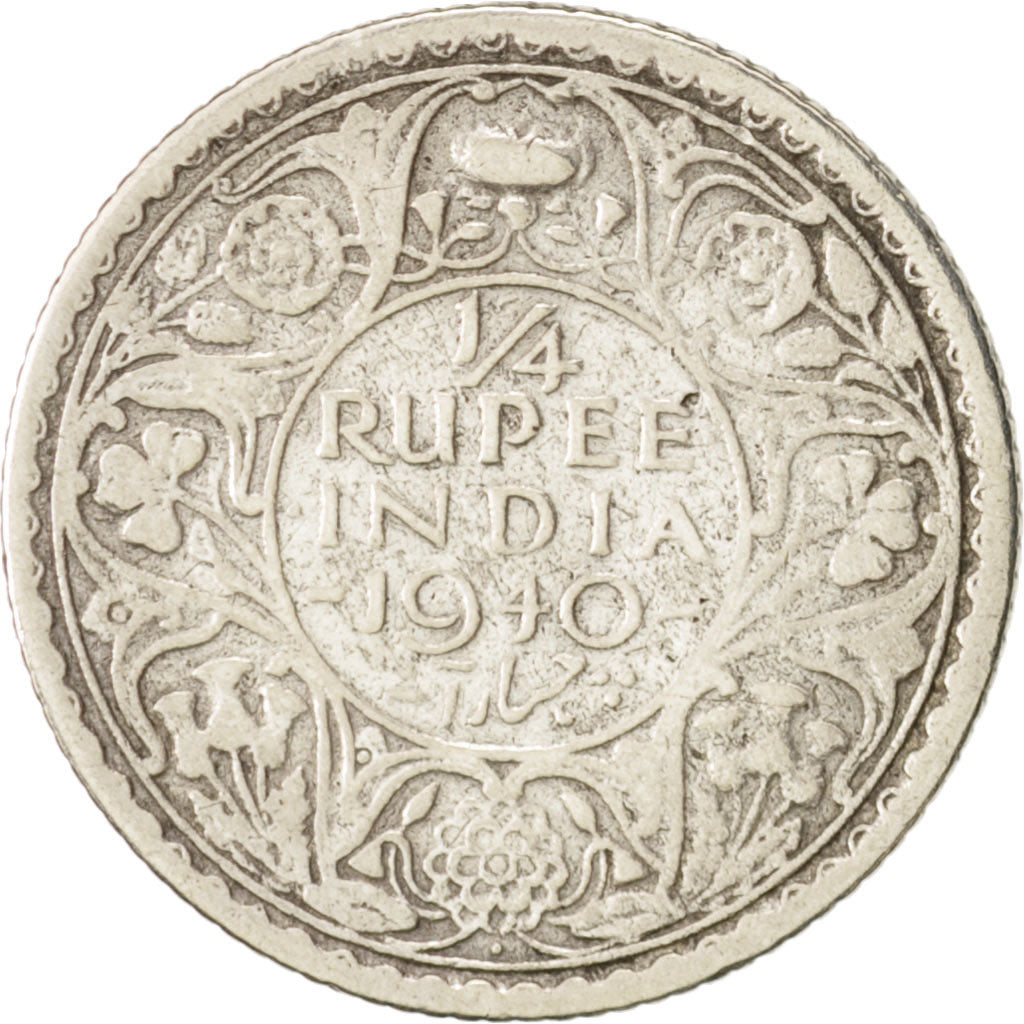 INDIA-BRITISH, George VI, 1/4 Rupee, 1940, VF(30-35), Silver, KM:545