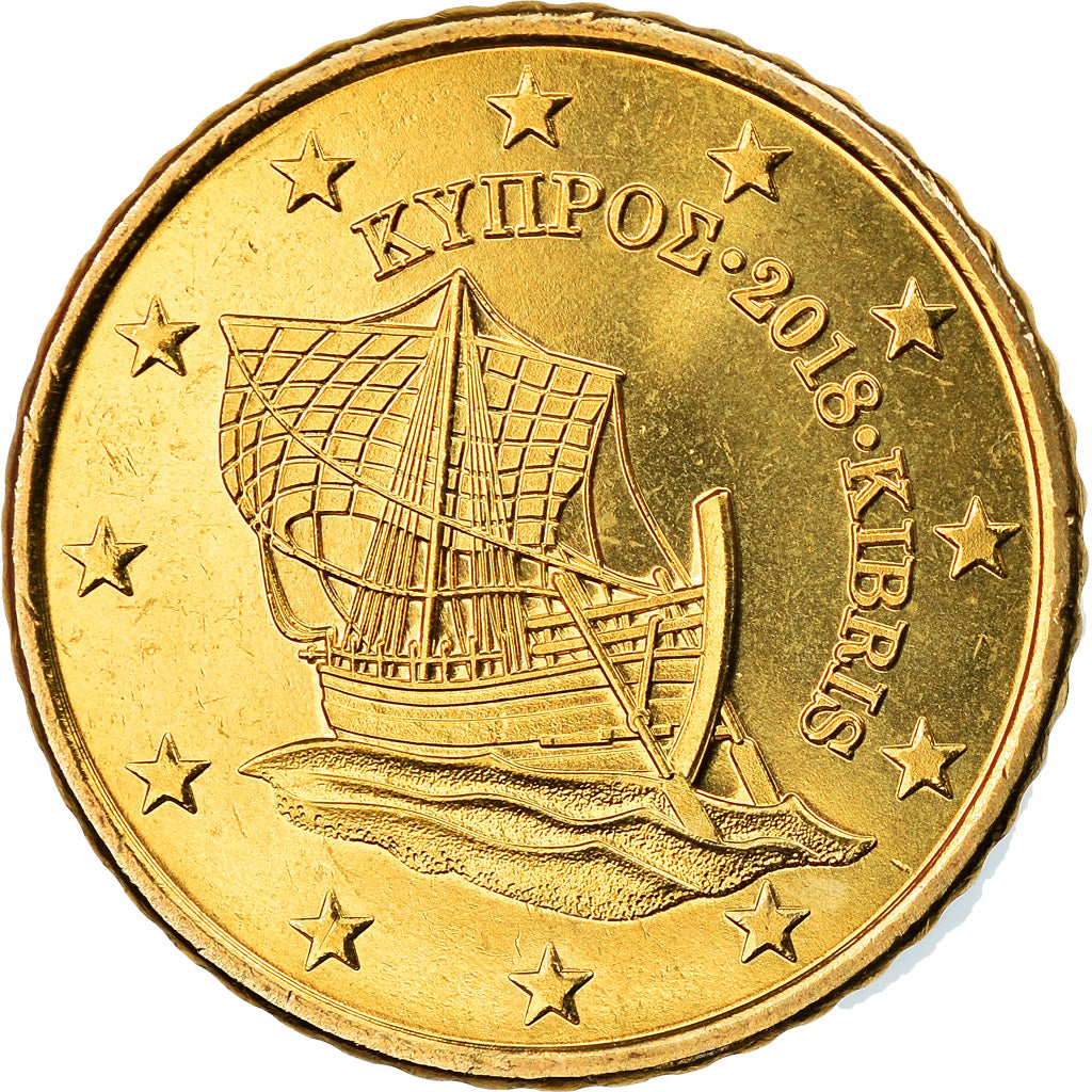 Zypern, 50 Euro Cent, 2018, UNZ, Messing, KM:New