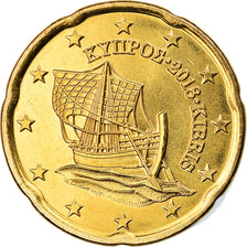 Chipre, 20 Euro Cent, 2018, SC, Latón, KM:New