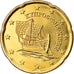 Cyprus, 20 Euro Cent, 2018, MS(63), Brass, KM:New