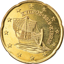 Cypr, 20 Euro Cent, 2019, MS(63), Mosiądz, KM:New