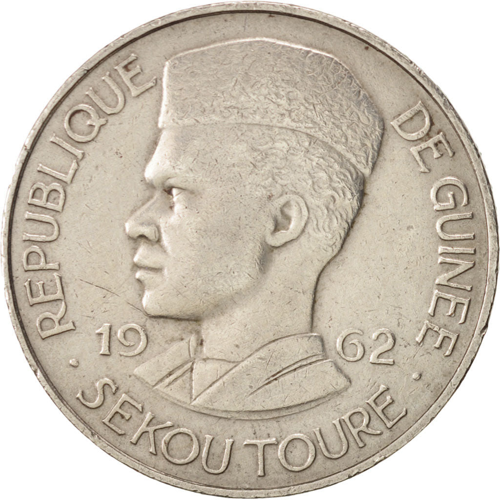 Guinea, 10 Francs, 1962, AU(50-53), Copper-nickel, KM:6