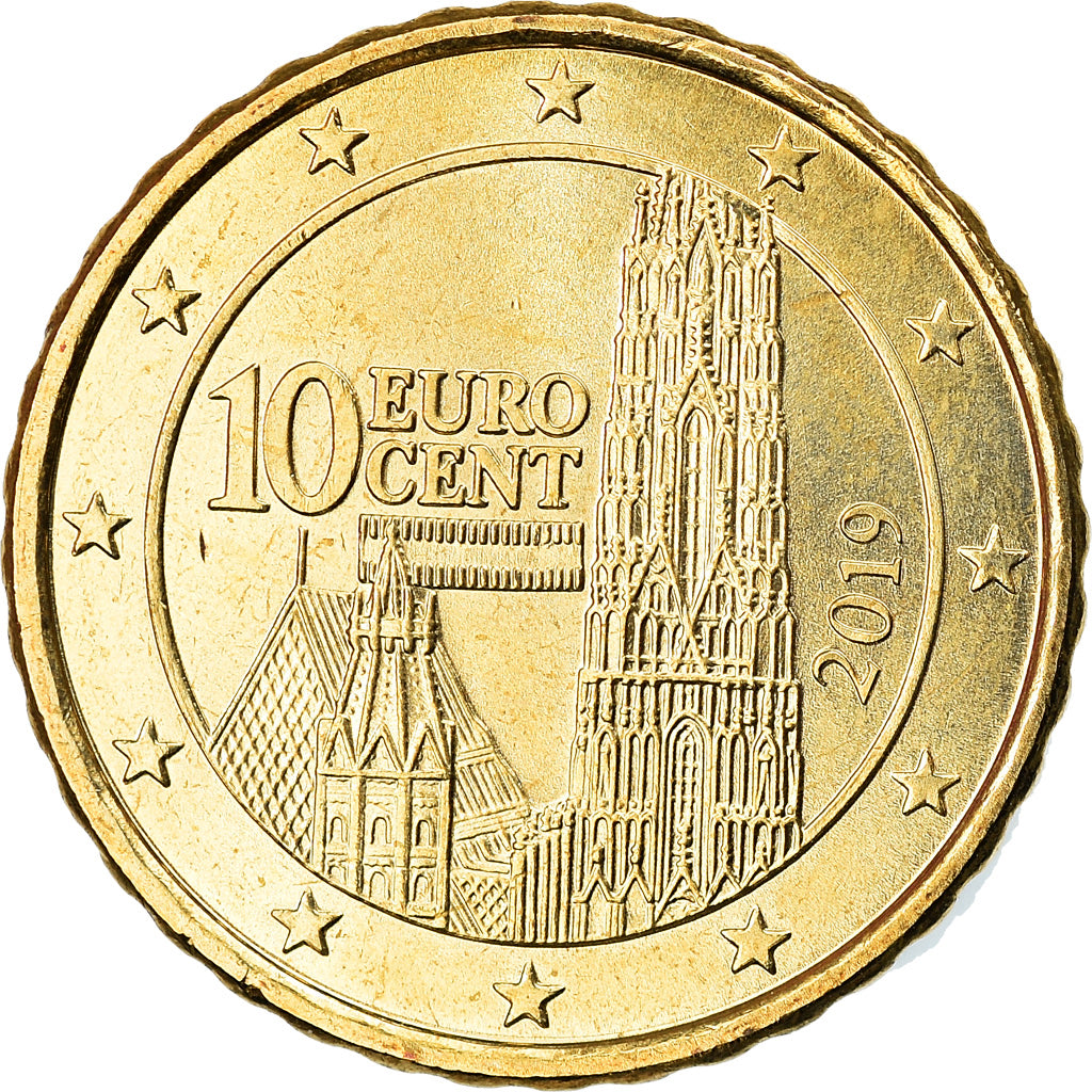 Autriche, 10 Euro Cent, 2019, SPL, Laiton, KM:New
