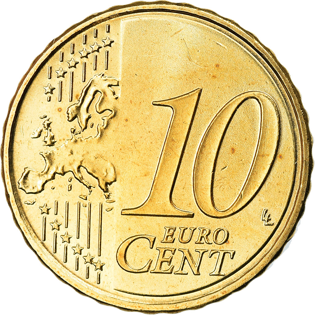 Espanha, 10 Euro Cent, 2019, MS(63), Latão, KM:New