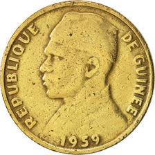 Guinea, 10 Francs, 1959, BC+, Aluminio - bronce, KM:2