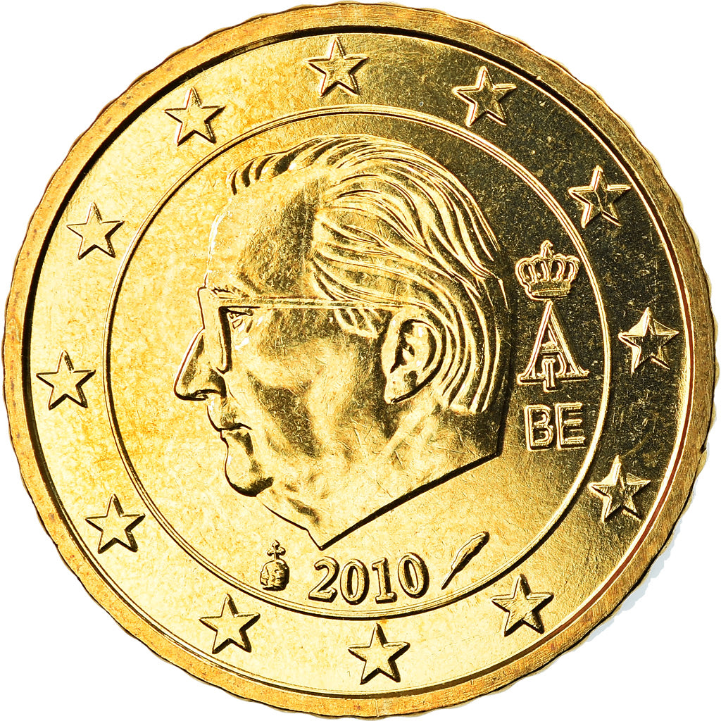 Belgium, 50 Euro Cent, 2010, Brussels, MS(63), Brass, KM:279