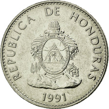 Moneta, Honduras, 50 Centavos, 1991, AU(55-58), Nickel platerowany stalą