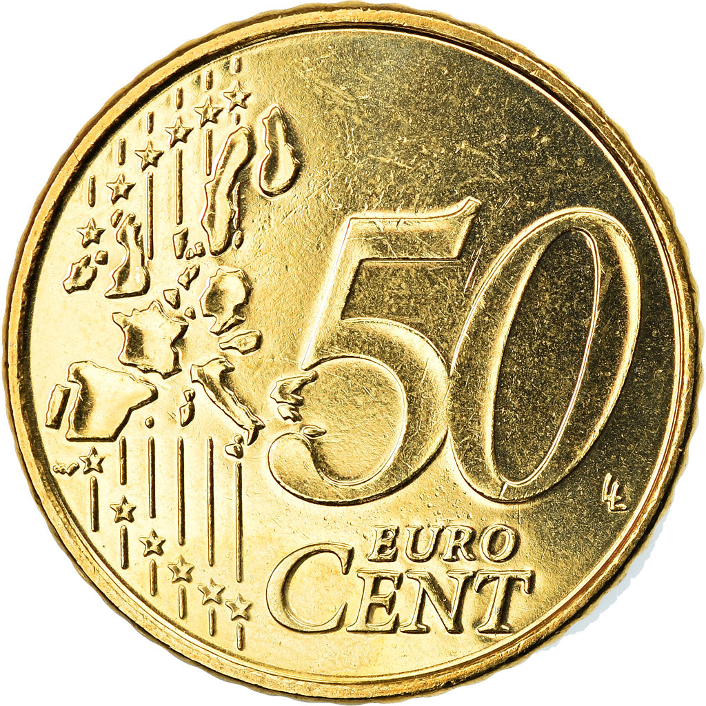 Belgium, 50 Euro Cent, 2002, Brussels, MS(65-70), Brass, KM:229