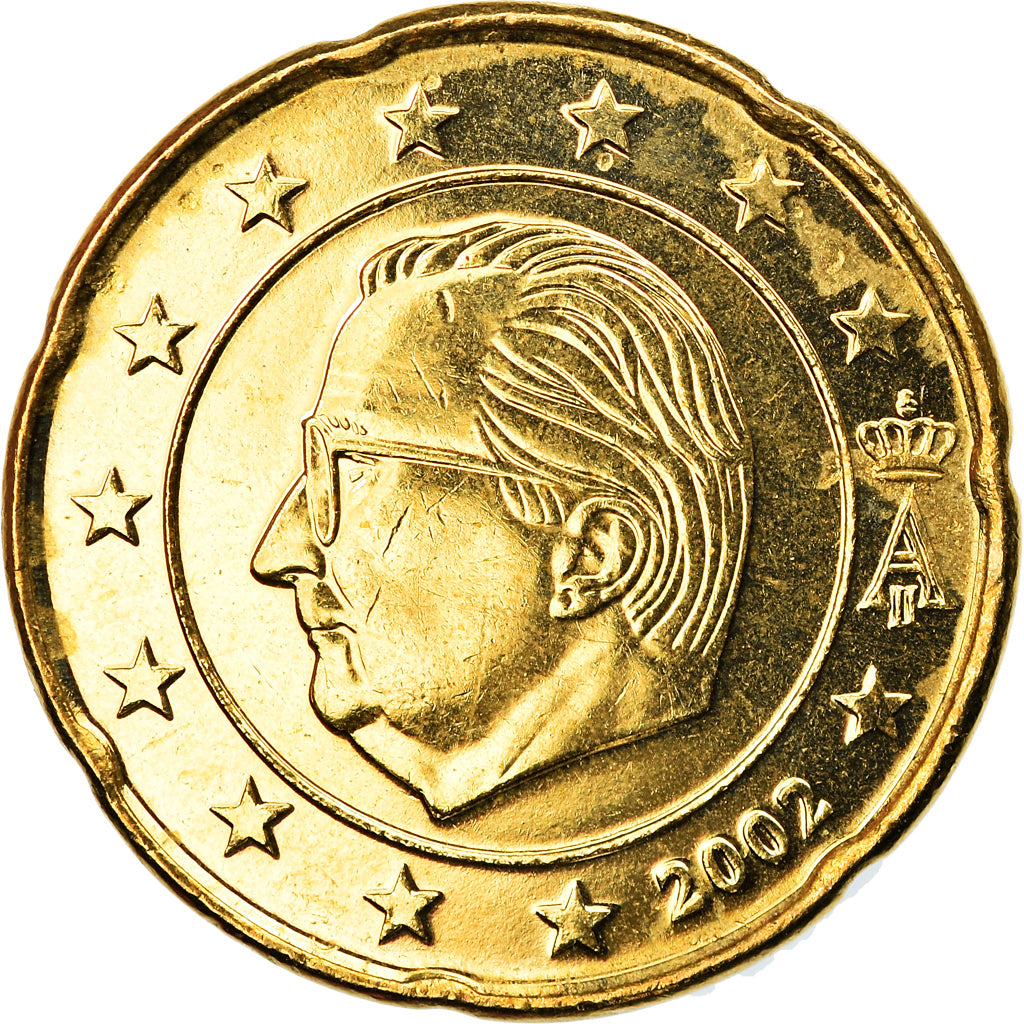 België, 20 Euro Cent, 2002, Brussels, FDC, Tin, KM:228