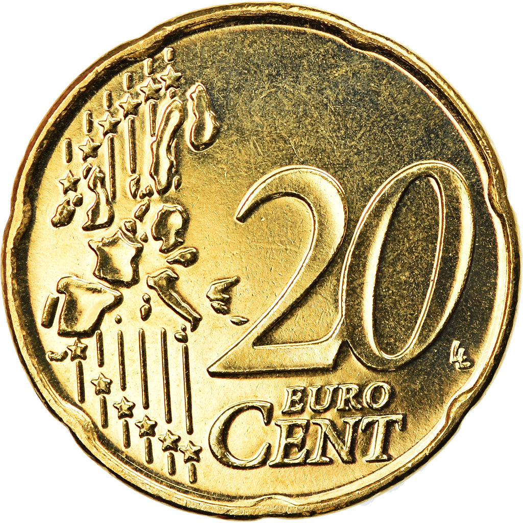 België, 20 Euro Cent, 2002, Brussels, FDC, Tin, KM:228