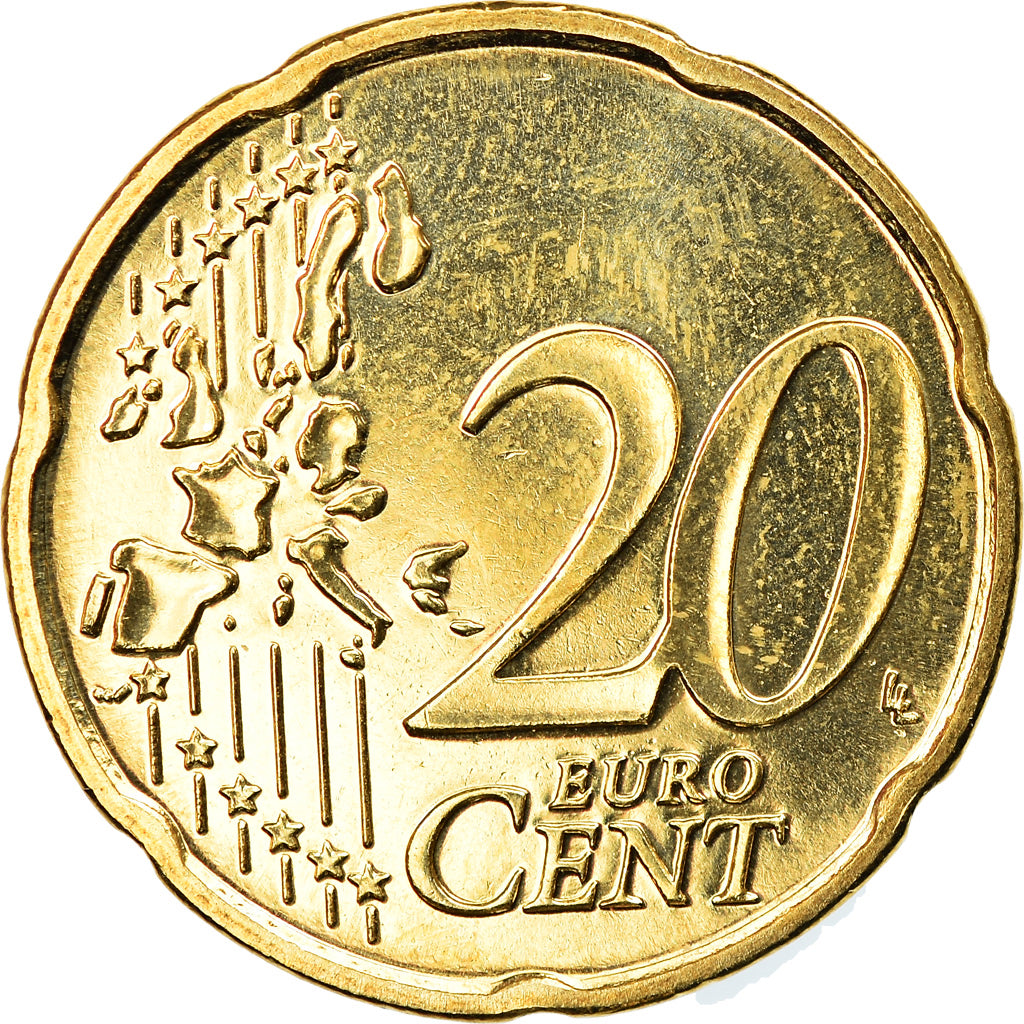 België, 20 Euro Cent, 2002, Brussels, FDC, Tin, KM:228