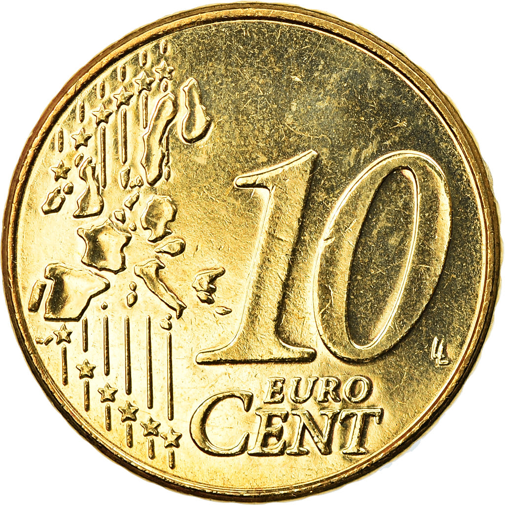 Belgium, 10 Euro Cent, 2002, Brussels, MS(65-70), Brass, KM:227