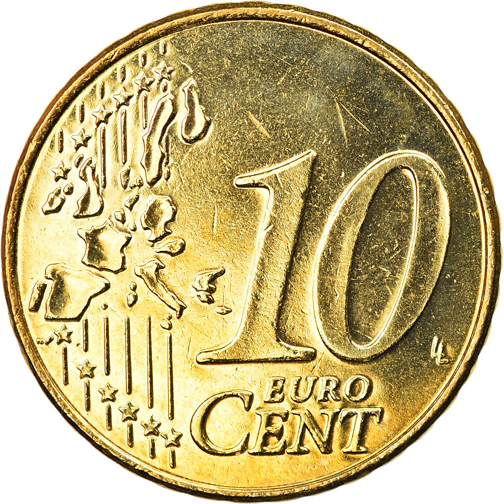 Belgium, 10 Euro Cent, 2002, Brussels, MS(65-70), Brass, KM:227