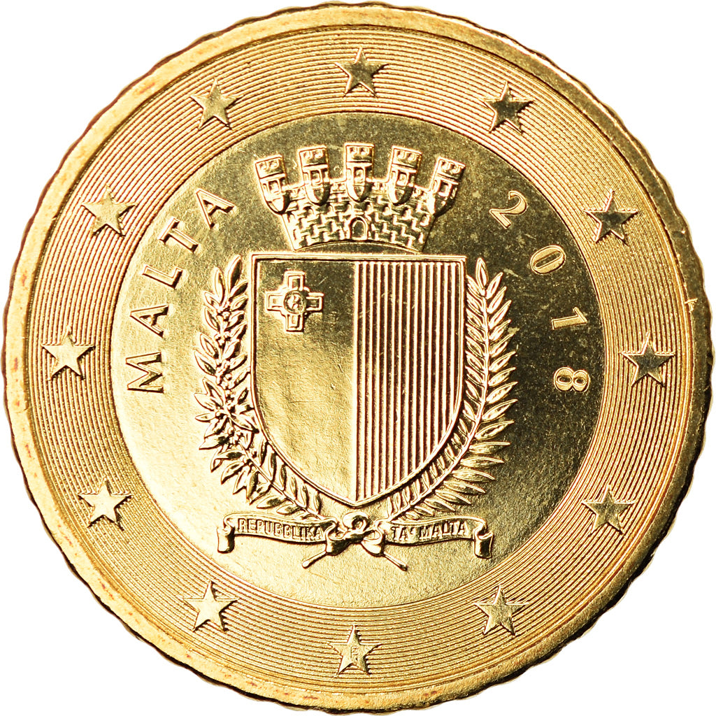 Malta, 50 Euro Cent, 2018, MS(65-70), Brass, KM:New