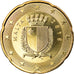 Malta, 20 Euro Cent, 2018, FDC, Latón, KM:New
