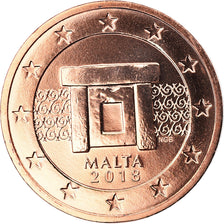 Malta, 2 Euro Cent, 2018, MS(65-70), Copper Plated Steel, KM:New