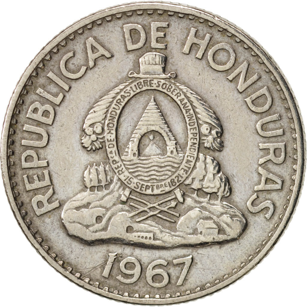 Honduras, 20 Centavos, 1967, AU(50-53), Copper-nickel, KM:79