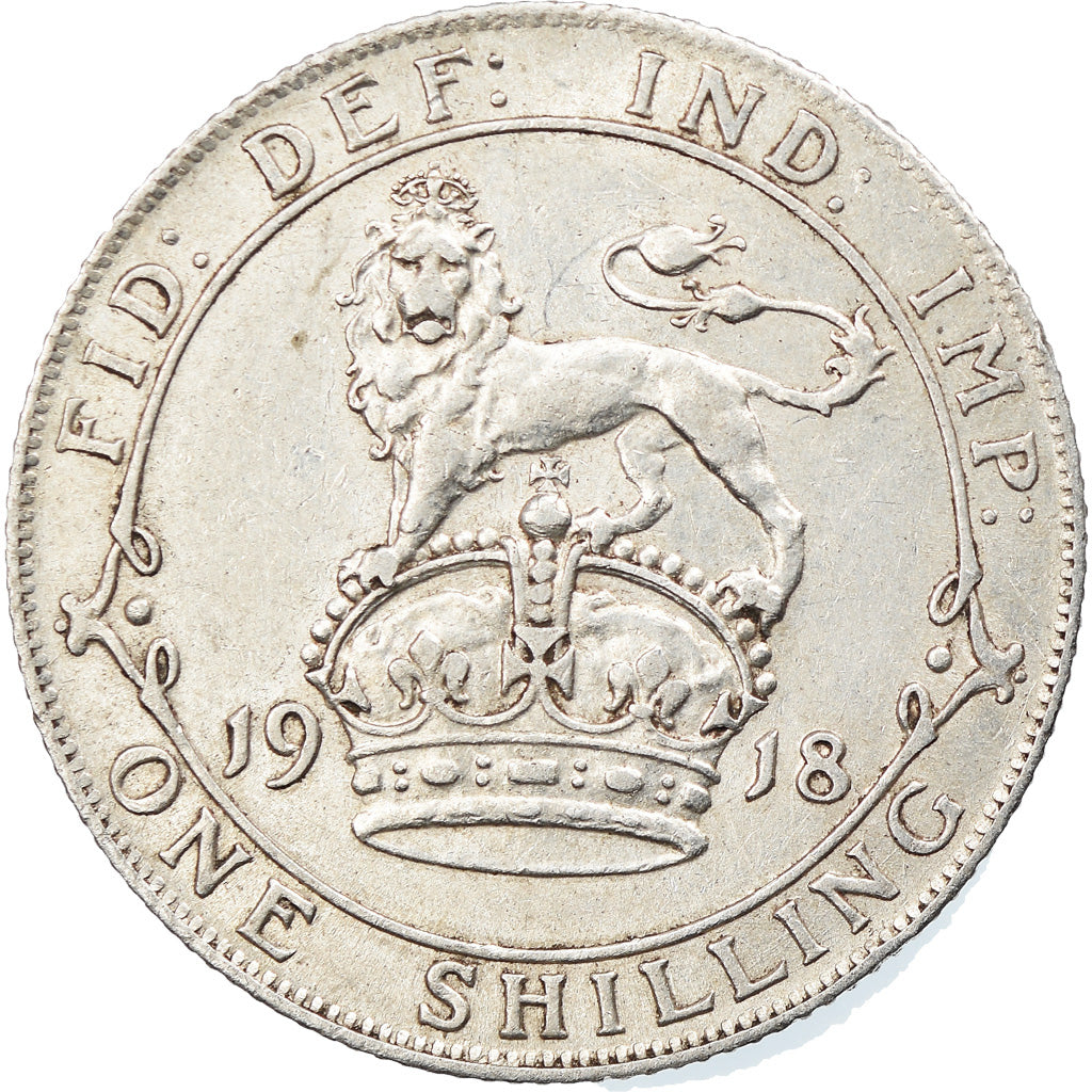 Coin, Great Britain, George V, Shilling, 1918, AU(50-53), Silver, KM:816