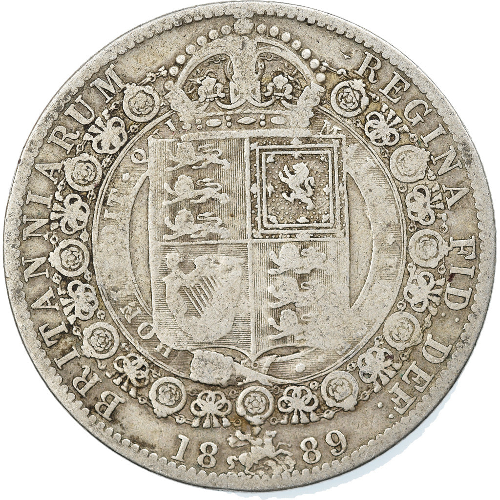 Coin, Great Britain, Victoria, 1/2 Crown, 1889, London, VF(20-25), Silver